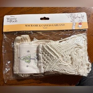 Disney Winnie the Pooh Macrame & Canvas Nursery Garland 4ft Long NEW